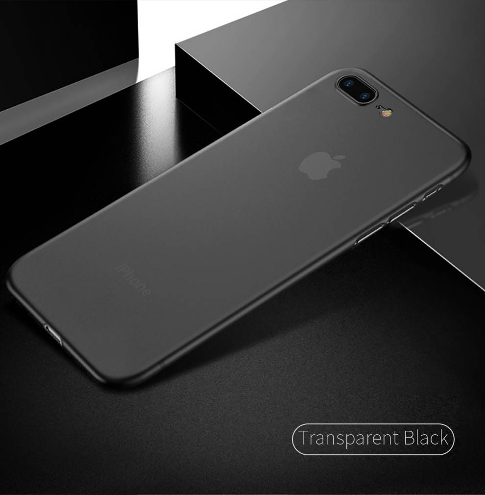 

Тонкий матовый чехол для iPhone 7 8 Plus ультратонкий пластиковый, Темно-серый