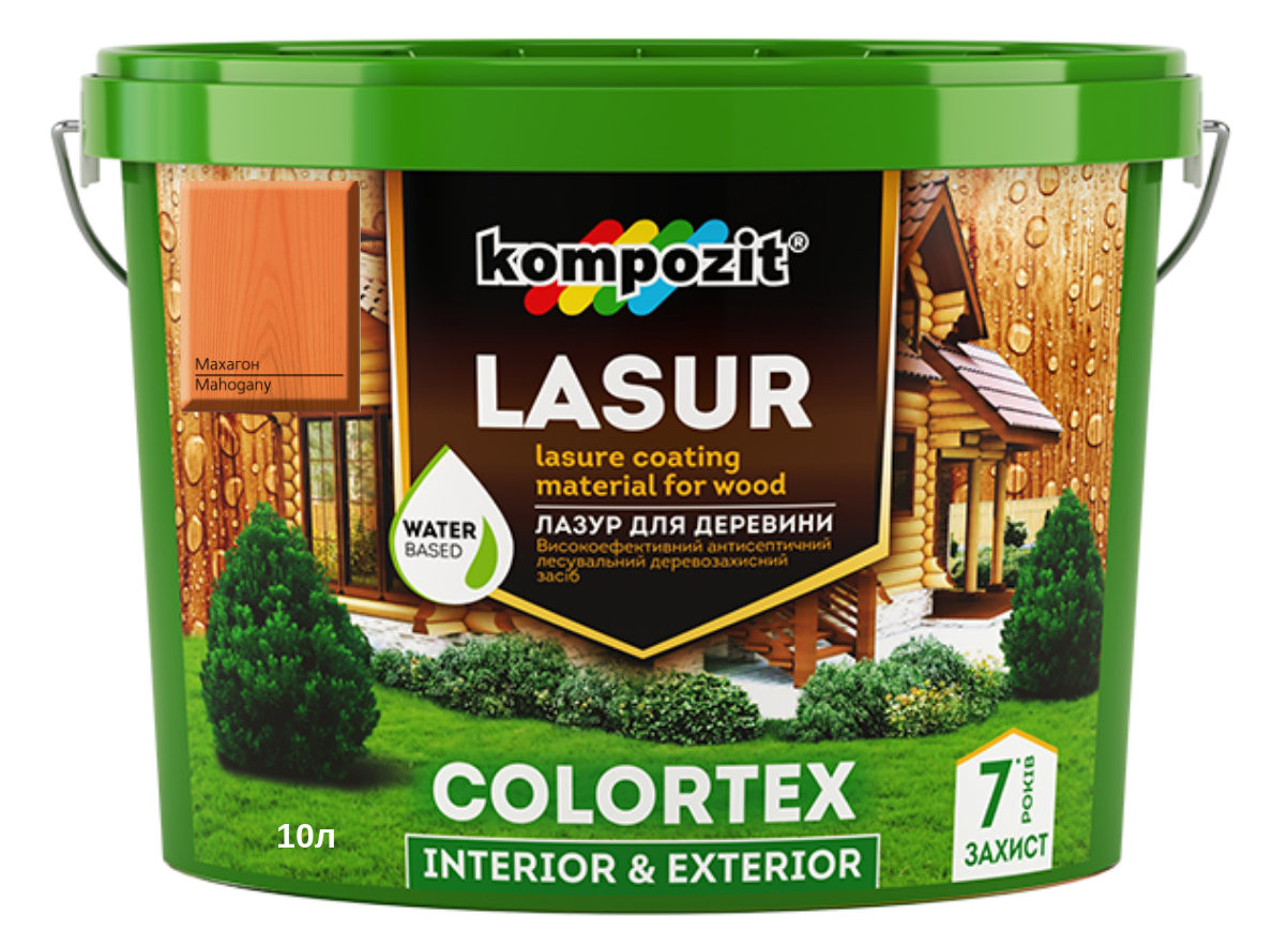

Лазурь для дерева Kompozit Colortex махагон 10л