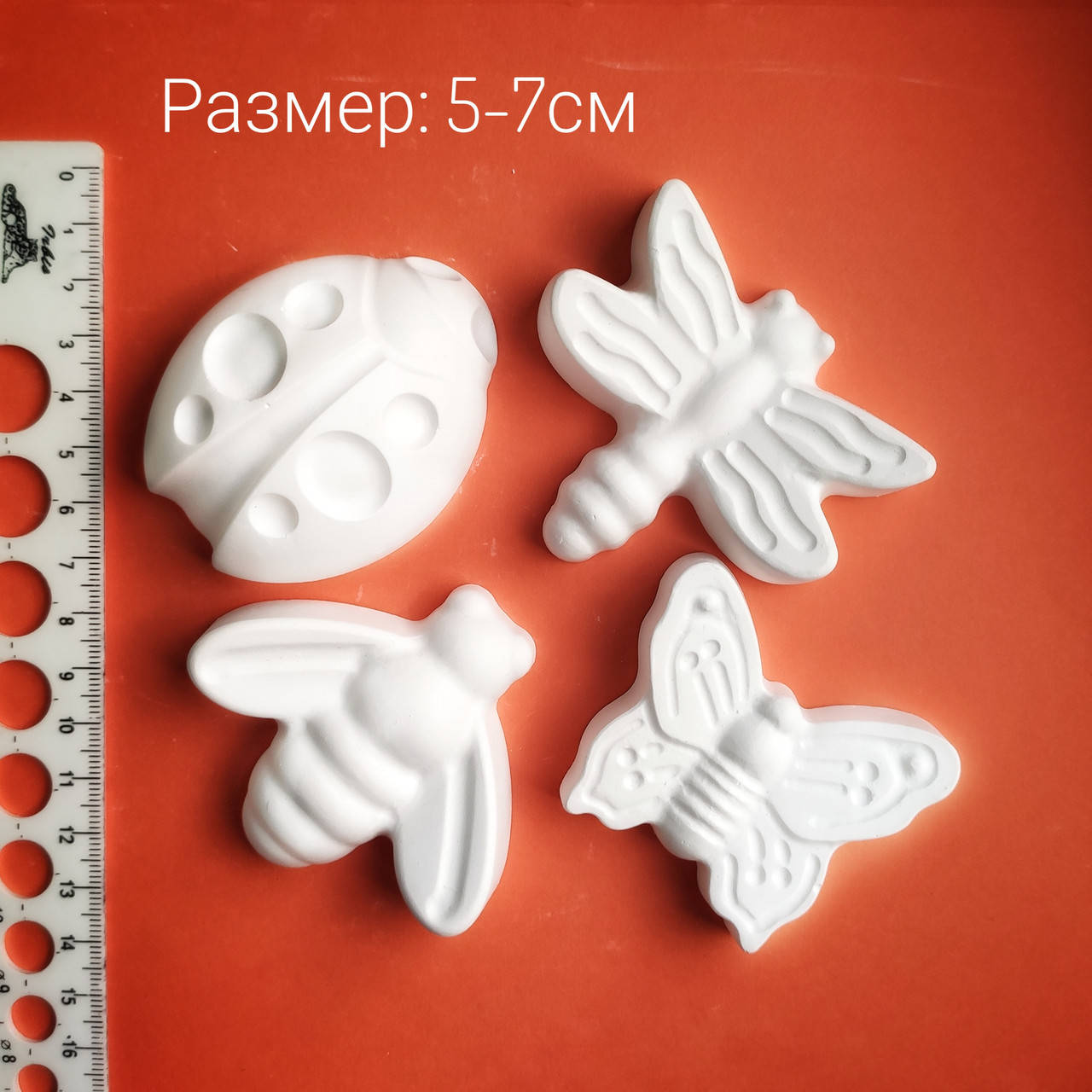 

Гипсовые фигурки бабочки. Набор из 4х шт. Гипсовые фигурки для рисования.