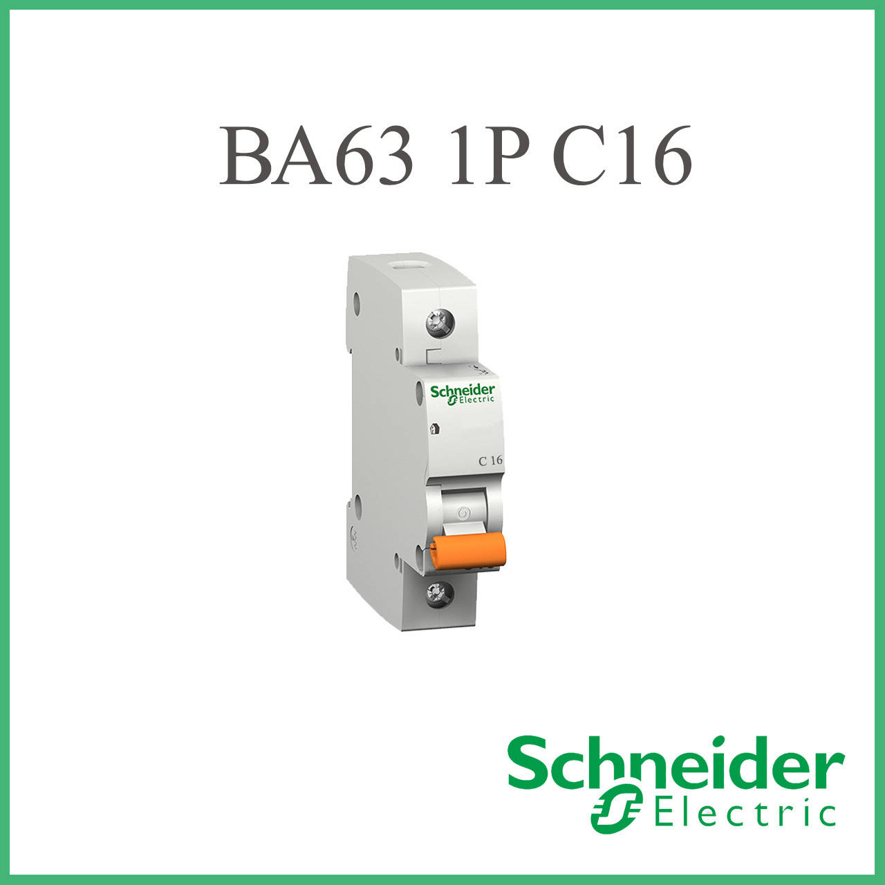 

Автоматический выключатель Schneider 16A 1P ВА63 11203
