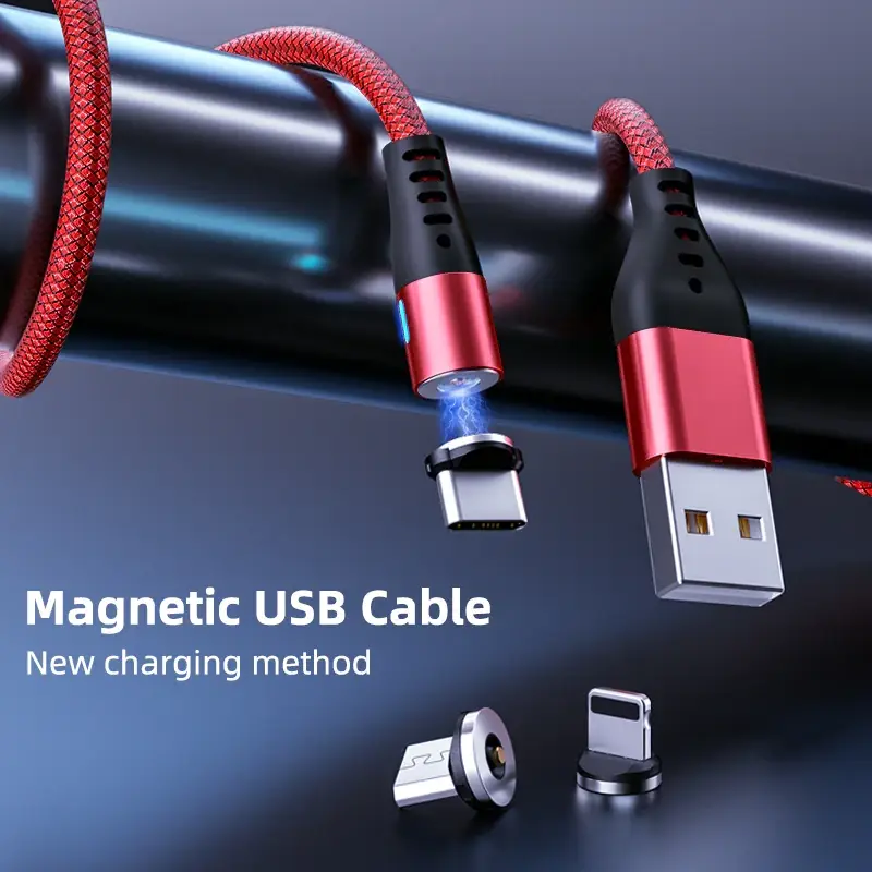 

2 Метра AUFU - Micro USB Магнитный кабель для быстрой зарядки, Магнитный зарядный шнур