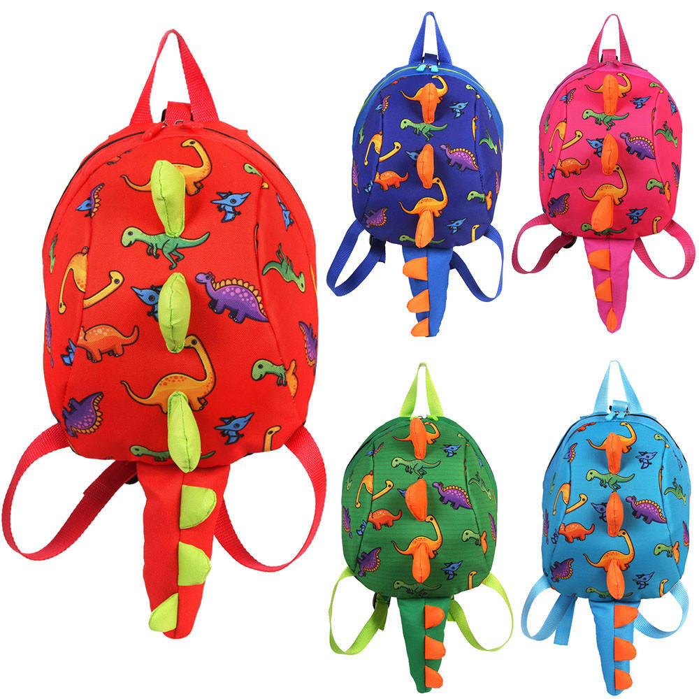

Рюкзак динозавр с ремешком и защелка детский c хвостом красный
