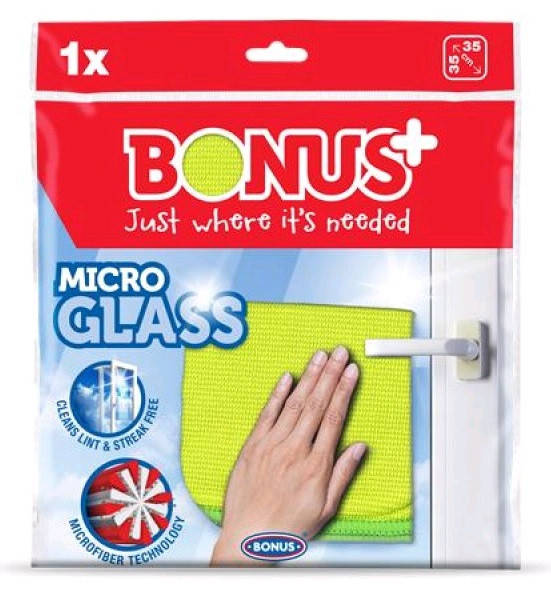 

Салфетка из микрофибры для стекол Bonus B477 Micro Glass 1шт, Разные цвета