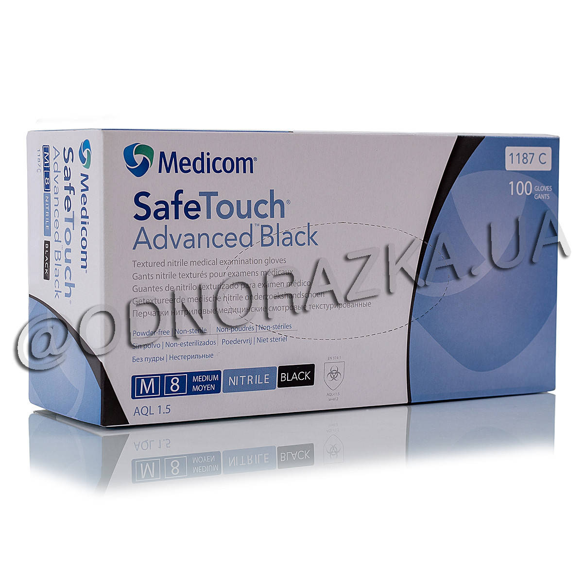 

Нитриловые перчатки Medicom SafeTouch Black, размер М, черные 5,0 гр, 100 шт, Черный