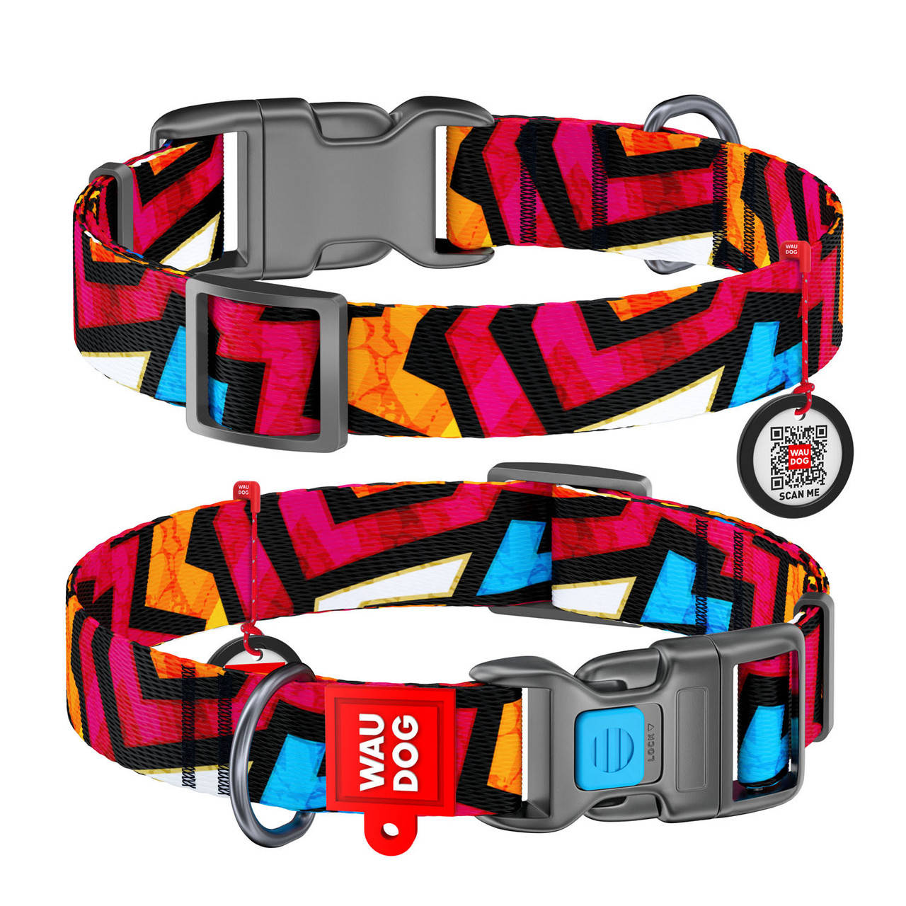 

Ошейник WAUDOG Nylon "Граффити" 35-58 см с QR-паспортом
