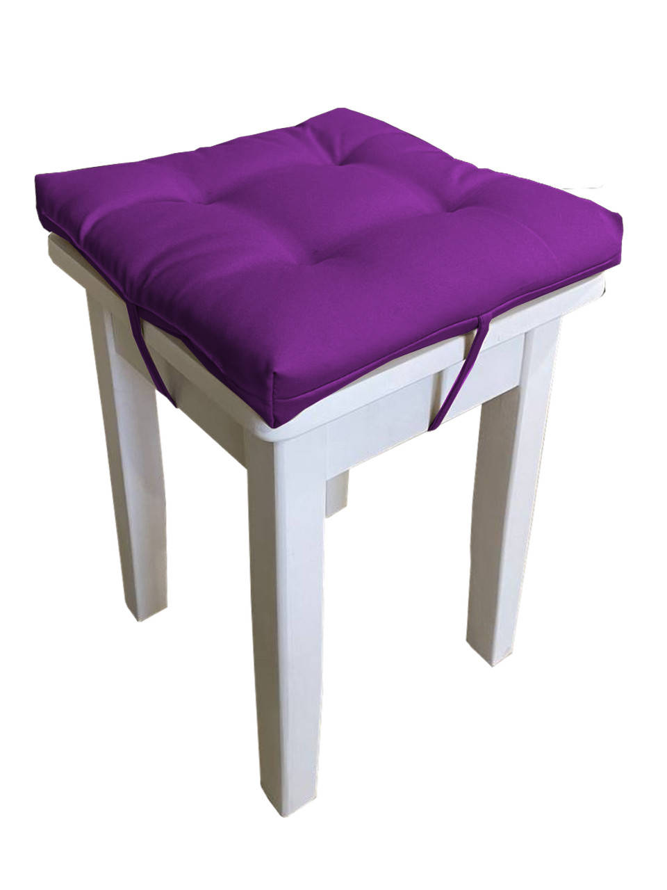 

Подушка на стул табурет Color 35x35x5 см с завязками Фиолетовый