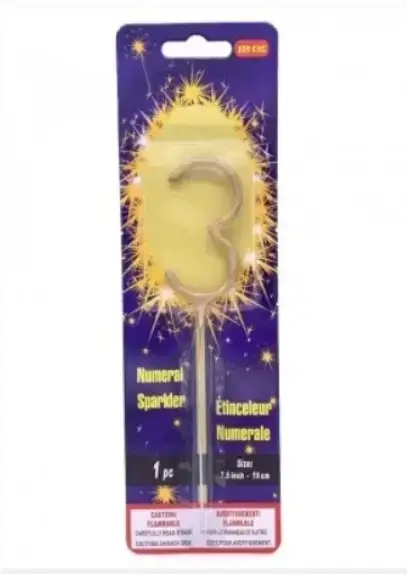 

Свеча цифра "Бенгальский огонь золото" - 3