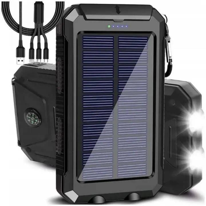 

Павербанк Бронированый солнечный POWER BANK SOLAR 20000 МАЧ, ЧЕРНЫЙ, 2 X USB