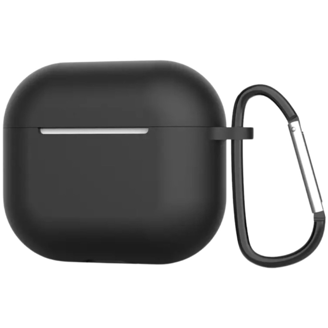 

Силиконовый чехол с карабином для AirPods 3 (2021) (на аирподс 3) черный, Разные цвета