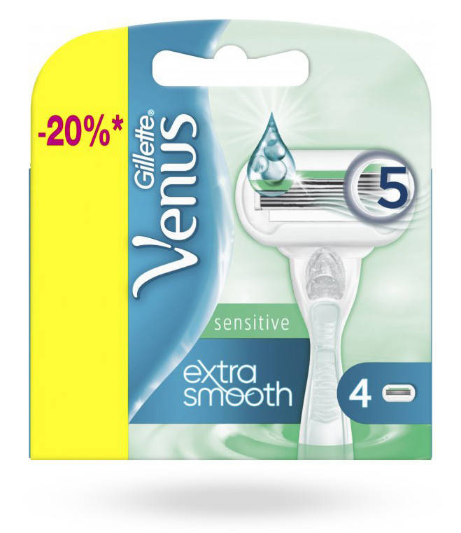 

Сменные картриджи для бритья Venus Extra Smooth Sensitive 4 шт