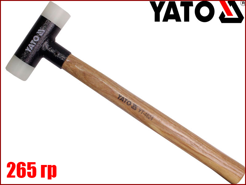 

Молоток рихтовочный безинерционный с деревянной ручкой 265г р Yato YT-4624