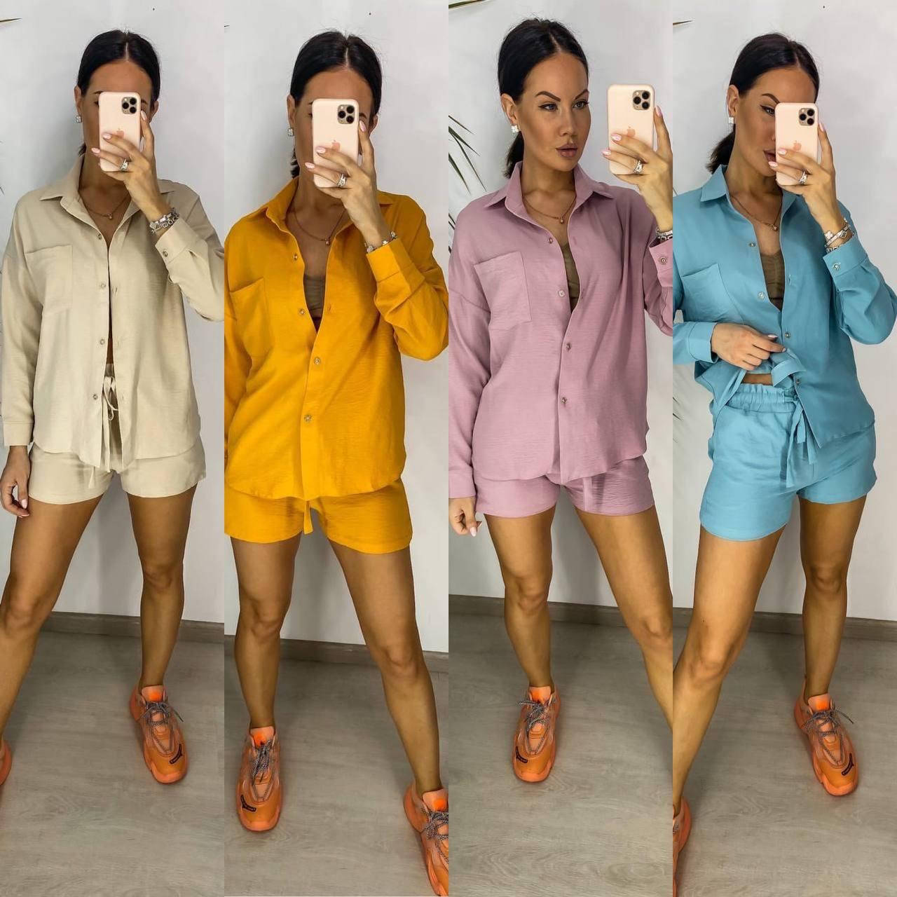 

Женский летний прогулочный костюм из американского крепа