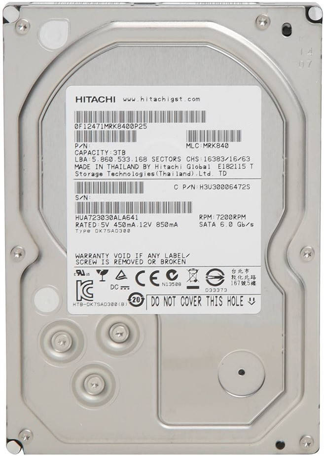

Жесткий диск Hitachi HGST UltraStar 7K3000 (HUA723030ALA641) 3TB FR