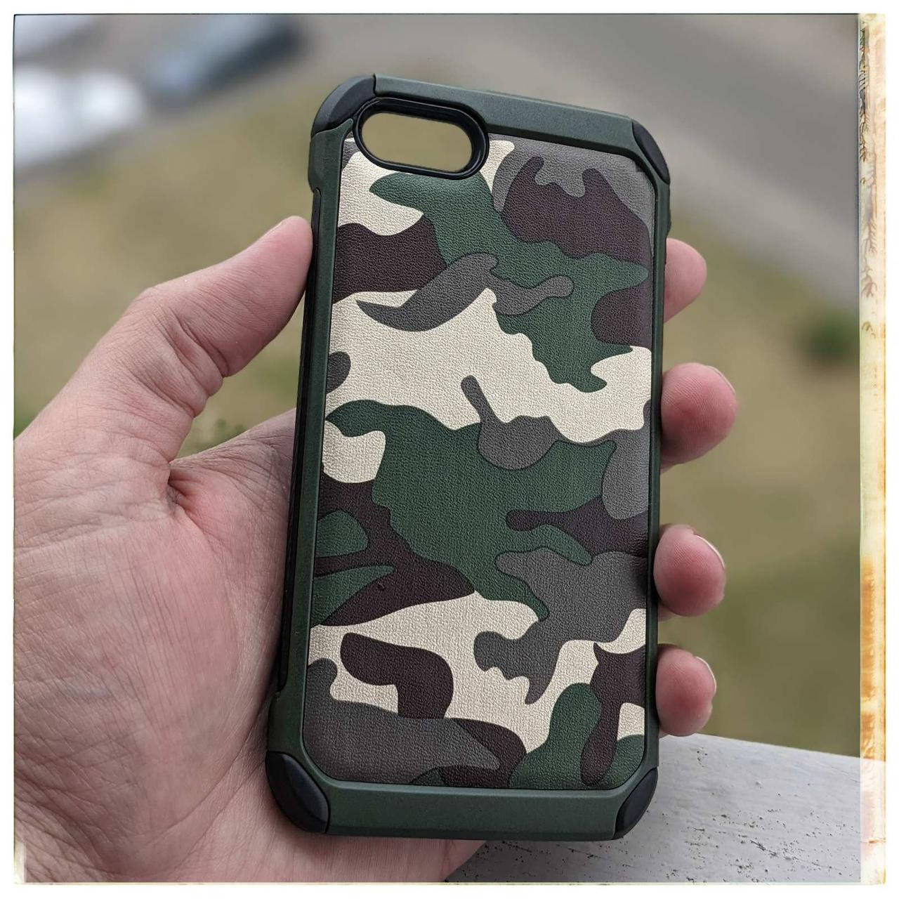 

Чехол для iPhone 7 | 8 | se 2020 противоударный бампер MILITARY КАМУФЛЯЖ, Зелёный