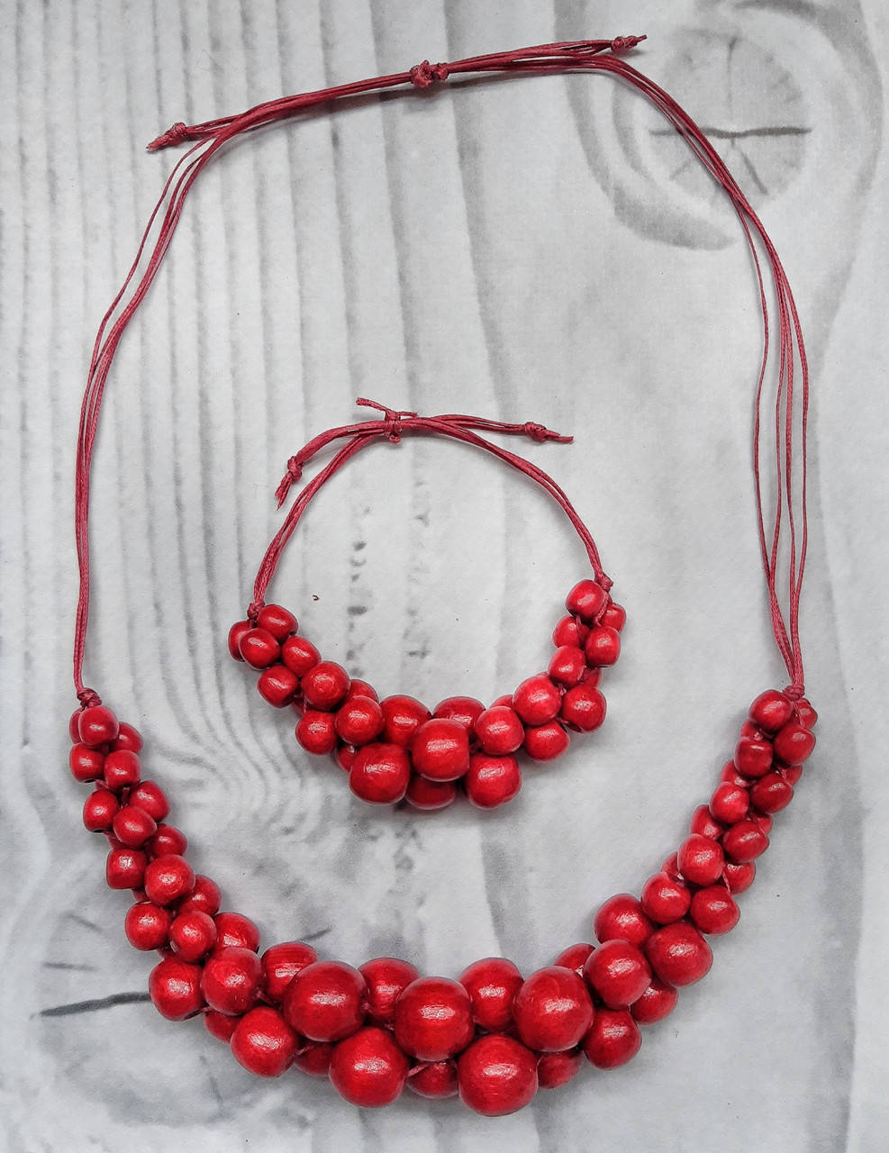 

Набір намисто та браслет Народний . Червоний