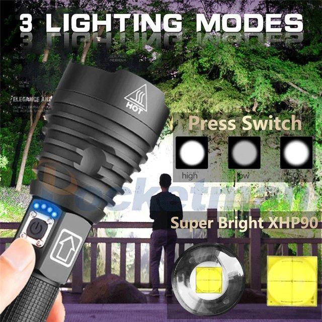 

Супер Фонарь TRLIFE XHP 90 ЗУМ/18650/26650/USB/Convoy Police Boruit