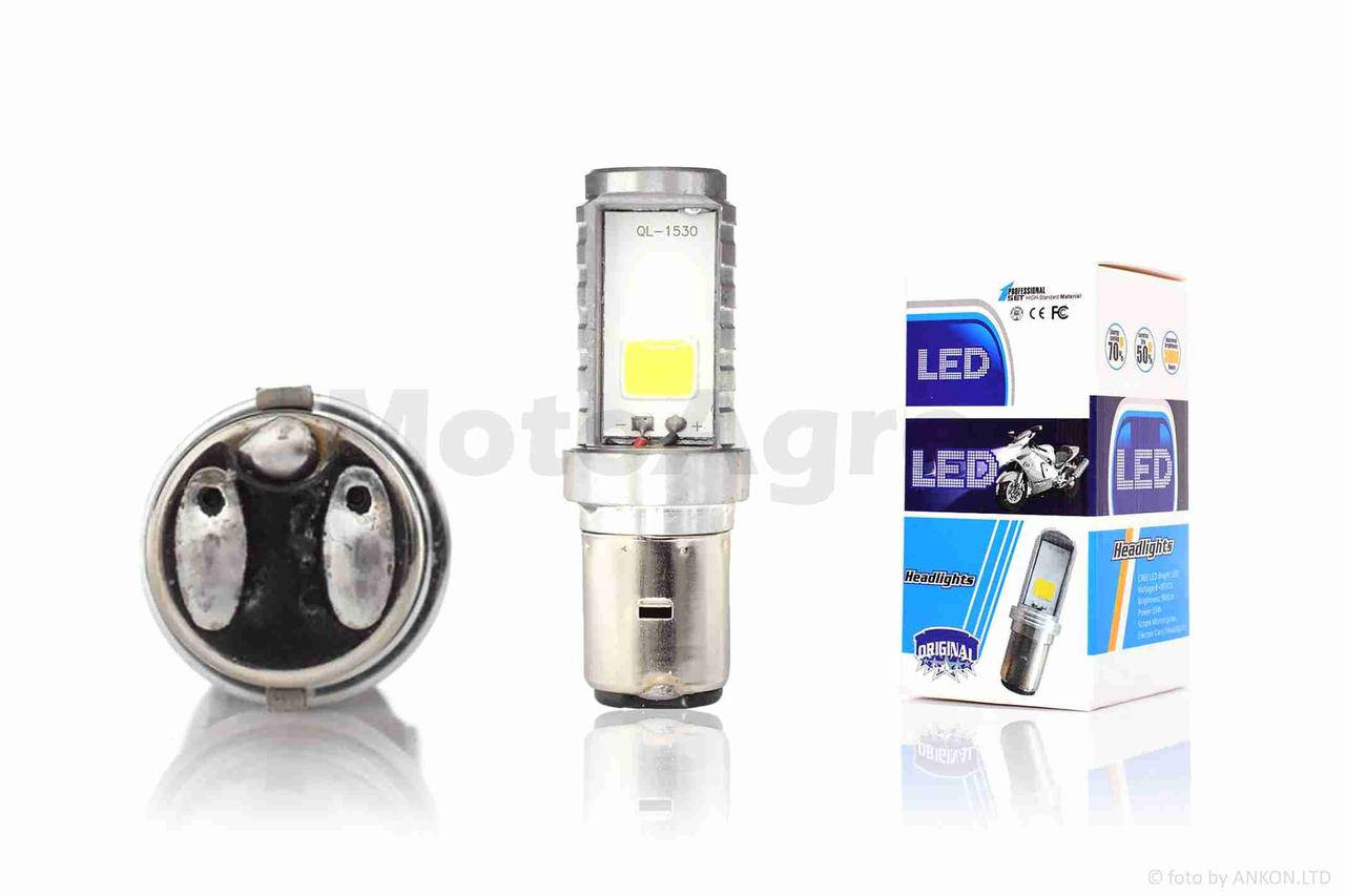 

Лампа фары диодная BA20D 12V 35/35W 2 кристалла #1 "LED"