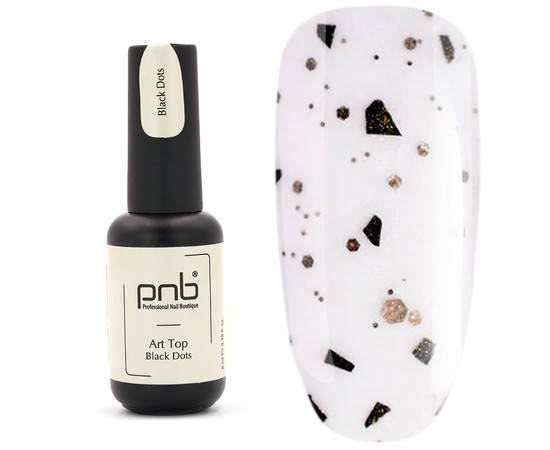 

Матовый топ без липкого слоя PNB Art Top Black Dots, 8 мл черные точки
