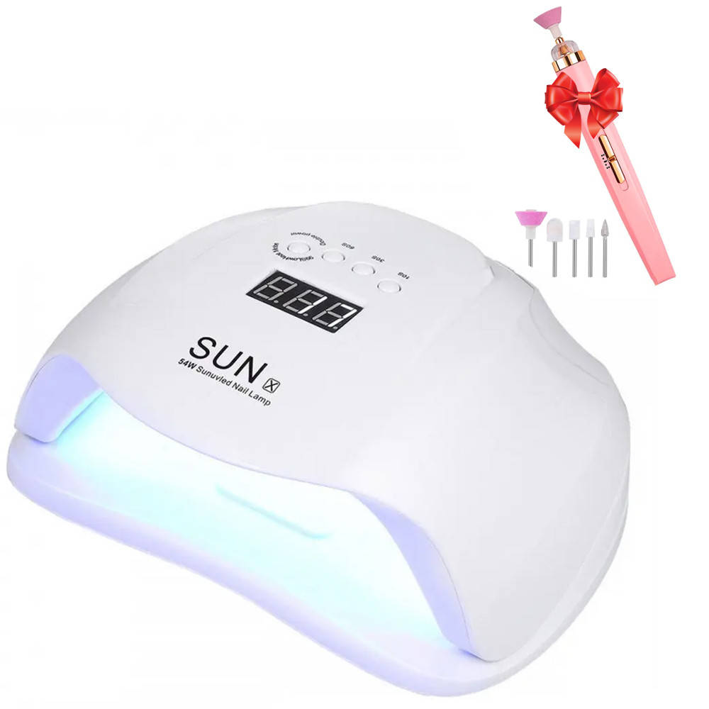 

Лампа для маникюра UV Lamp SUN X 54 Вт +ПОДАРОК Фрезер для маникюра! / Лампа для ногтей, Белый