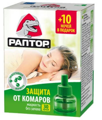 

Жидкость для фумигатора РАПТОР Жидкость от комаров 30 ночей без запаха 8008090079601