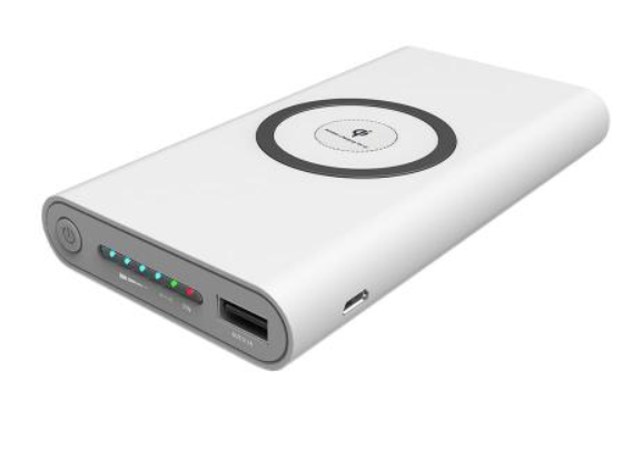 

Павербанк, зарядное устройство Power Bank 10000 mAh, белый, беспроводная зарядка смартфона, планшета