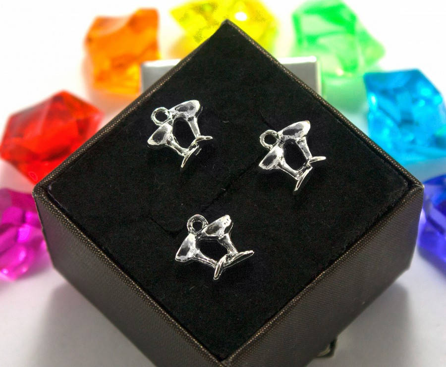 

10шт, Подвески, кулоны из металла 12х12х5мм, Кулон подвеска "Бокалы"