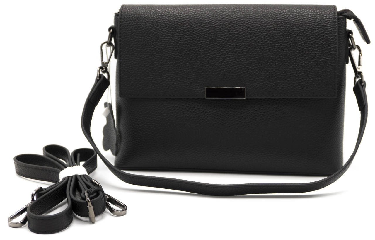 

Кожаная сумочка клатч NiceBags V9953-3M - черная, Черный