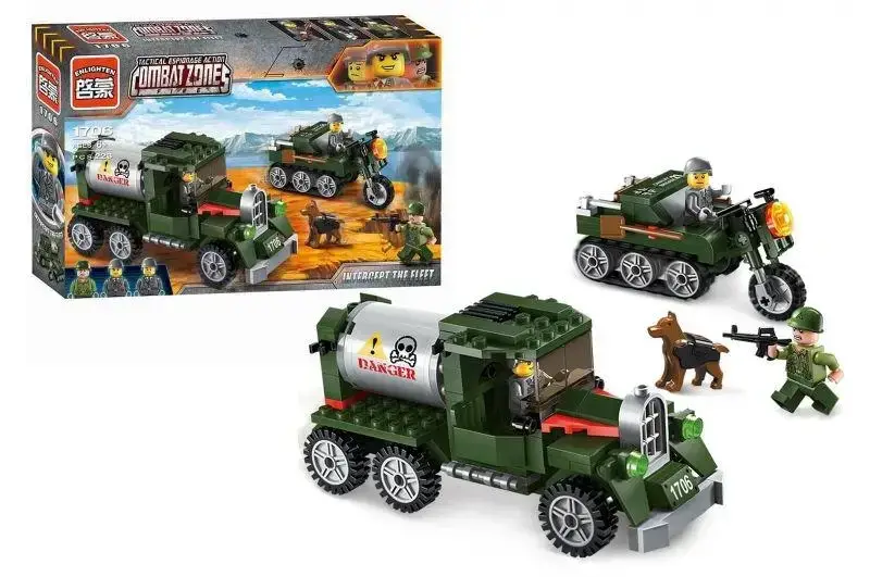 

Конструктор BRICK 1706 "Военная техника" 223 деталей, Зелёный