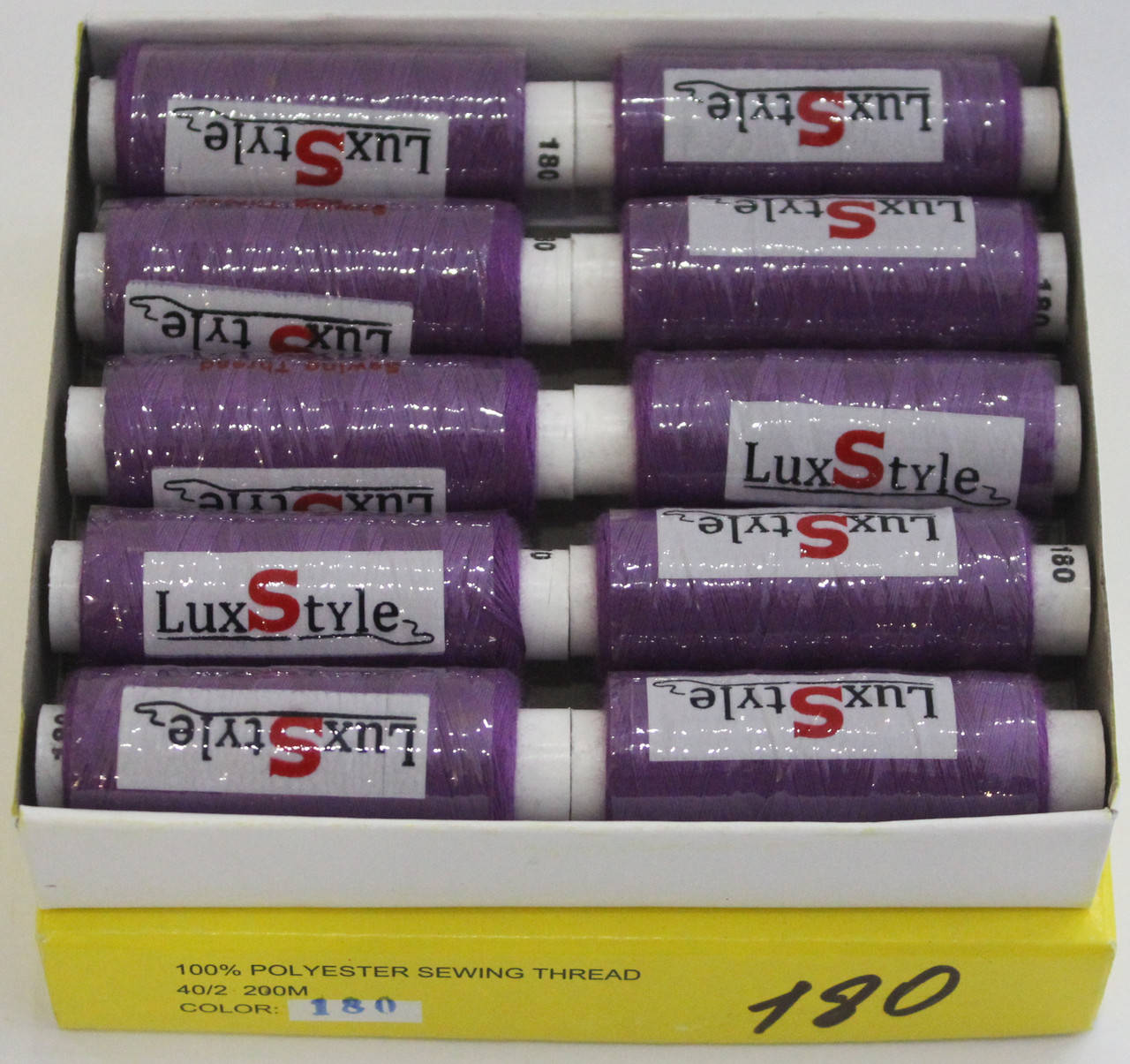 

Нитки швейные LuxStyle 40/2-200м (100% полиэстeр) №180, Разные цвета