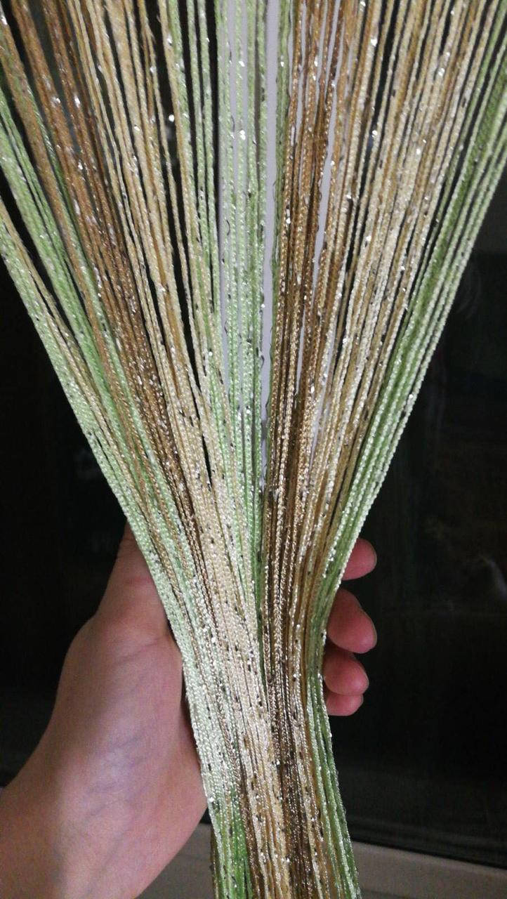 

Нитяные шторы Радуга дождь №13+14+15, Бежевый