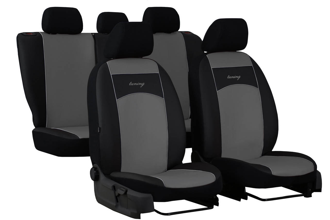 

Авточехлы универсальные (полный набор) Pok-ter Standart из экокожи серый