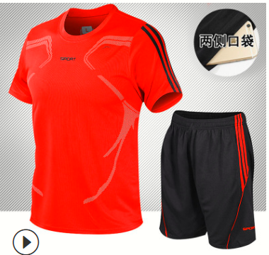 

Спортивний костюм червоний футболка + шорти XXXL, Красный