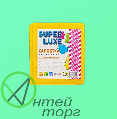 

Ганчірки шматяні віскозні "SUPER LUXE" 25*36см 10шт., Желтый