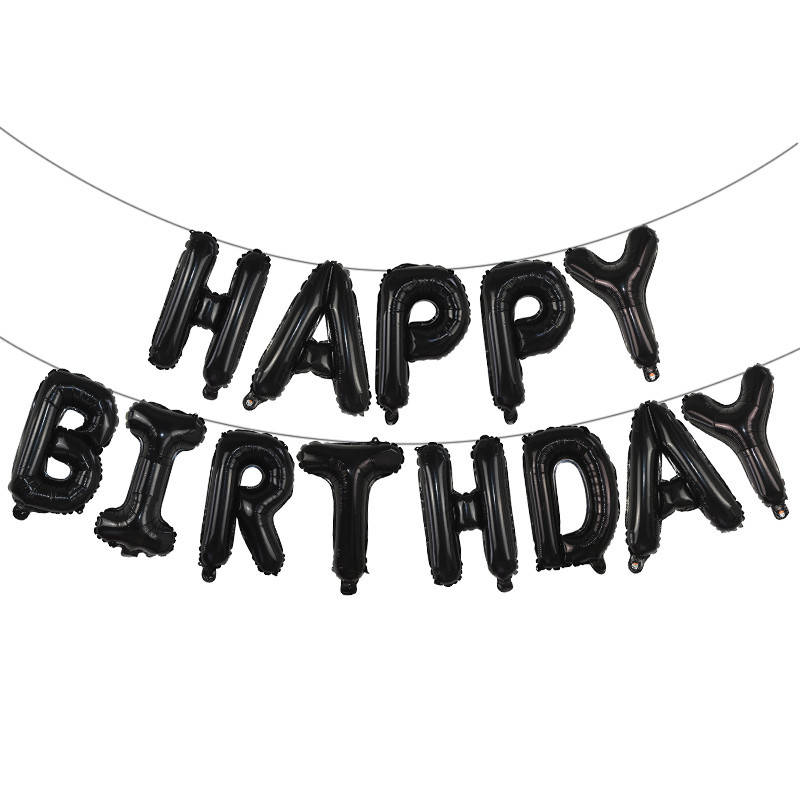 

Фольгированная надпись "HAPPY BIRTHDAY чёрная", 40см, Черный
