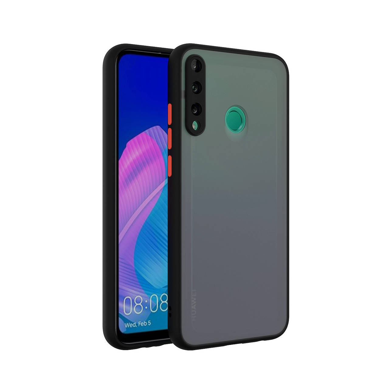 

Матовый чехол для Huawei P30 Lite черный противоударный бампер защита камеры
