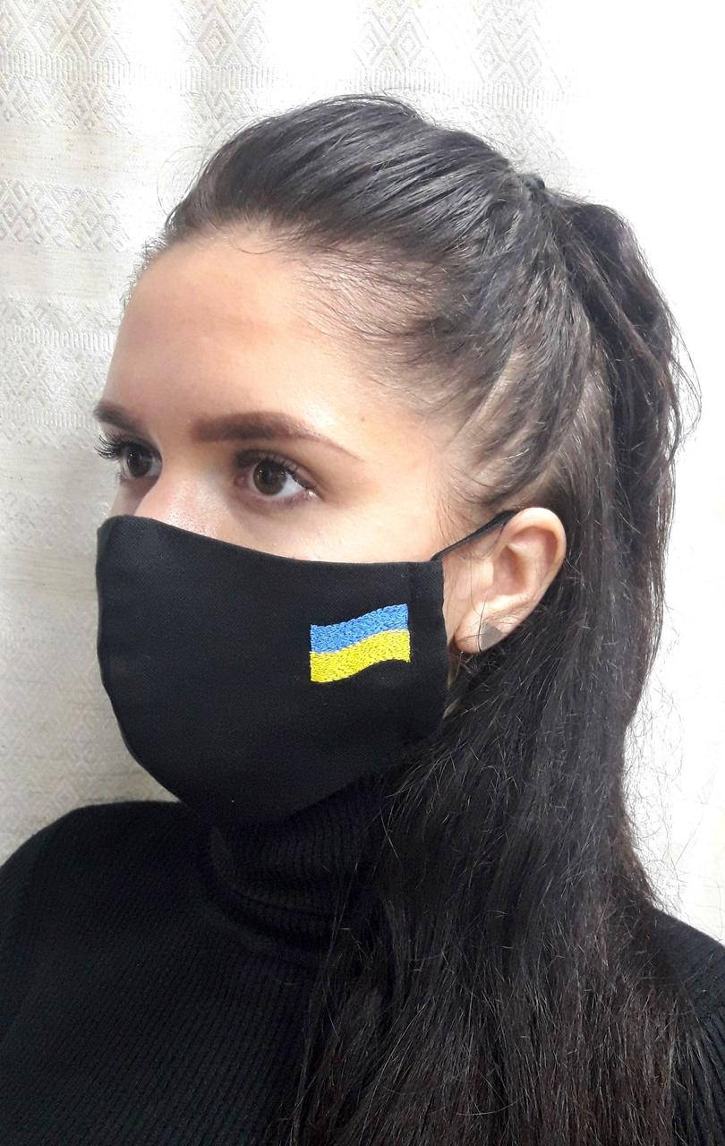 

Вышитая маска для лица "Флаг", Черный