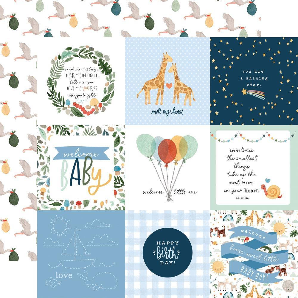 

Папір двосторонній - 10х10 Journaling Cards - Welcome Baby Boy - Echo Park - 30x30