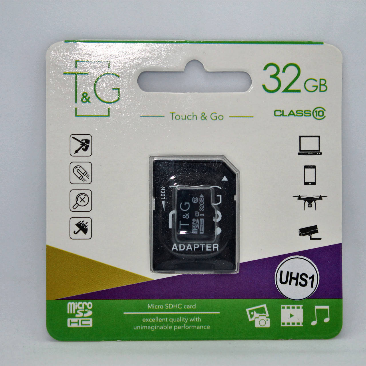 

Карта памяти T&G micro SDHC 32 GB Class 10 UHS-1 Адаптер