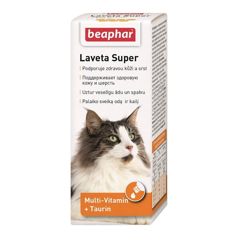 

Витамины 50 мл для шерсти для котов, Лавета супер/Laveta Super Беафар / Beaphar