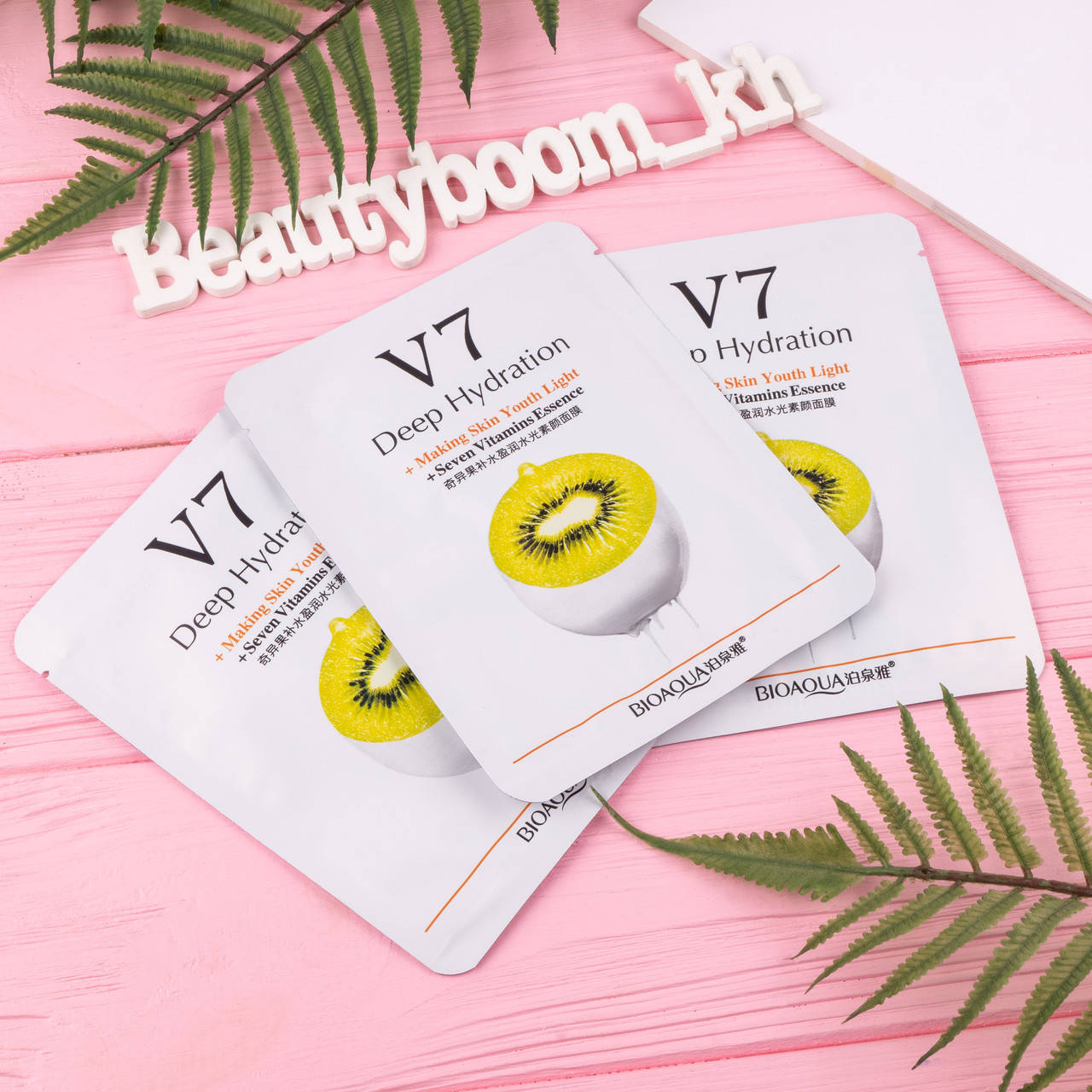 

Тканевая витаминная маска с киви BIOAQUA V7 Toning Youth Mask (30г)