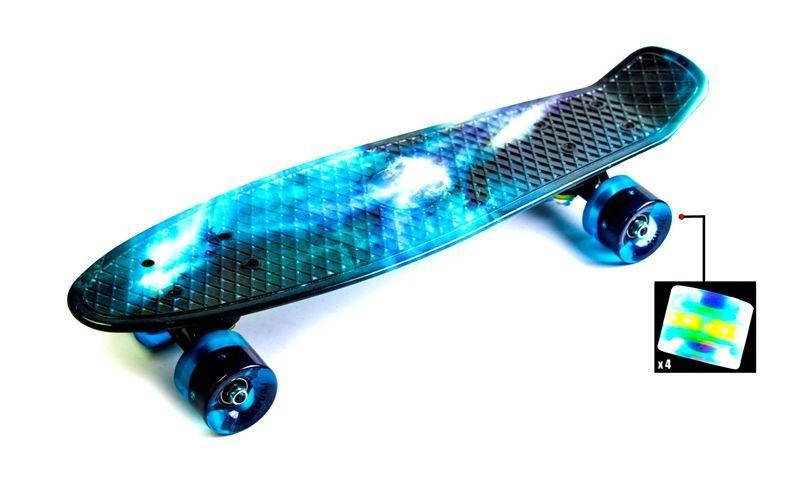 

Пенни борд, Penny Board "GALAXY" светящиеся колеса, Синий
