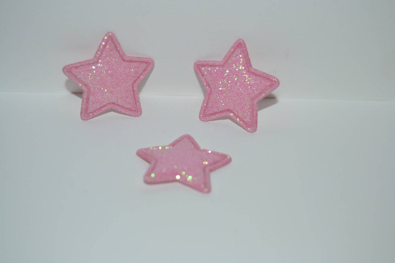 

Аплікація Зірочка, гліттер, 2,6см, колір- ніжно рожевий