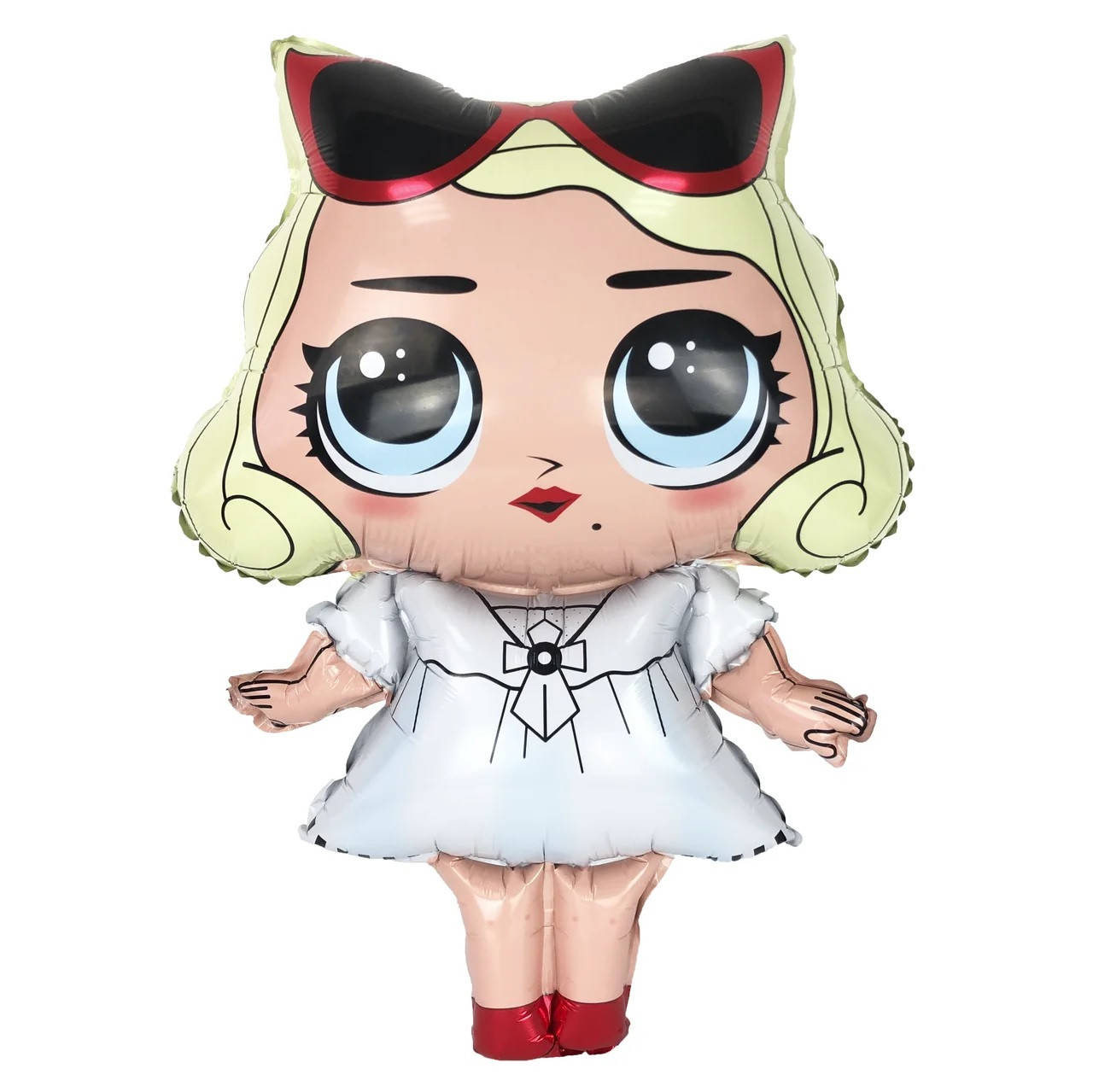 

Фольгированная фигура "Кукла Лол" с очками 72х30см Китай