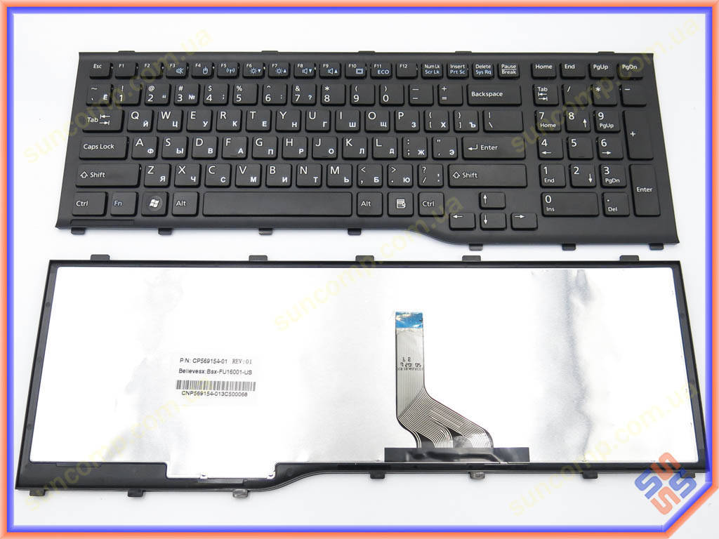 

Клавиатура для Fujitsu Lifebook AH532, A532, N532, NH532 ( RU Black with Frame )., Черный