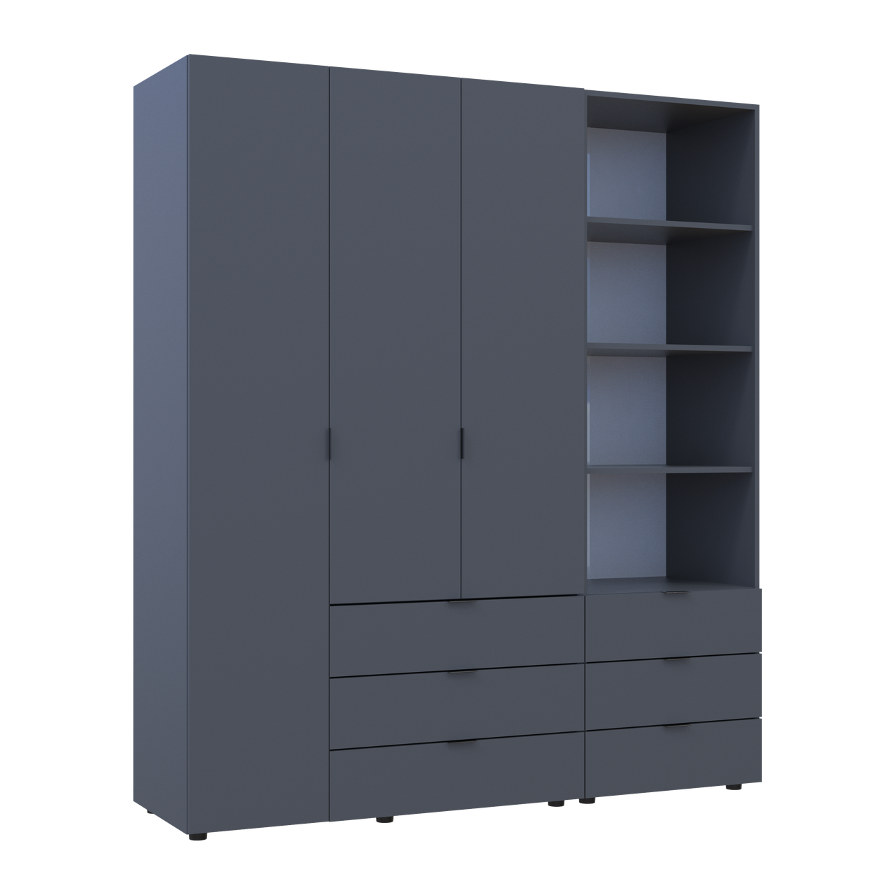 Шафа для одягу Doros Гелар Графіт 3ДСП з пеналом 176.2х49.5х203.4 (42005169) 7