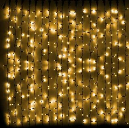 

Гирлянда Уличная Штора LED 200 лампочек, Теплый белый, 300х100 см, черный провод, переходник (1-106)