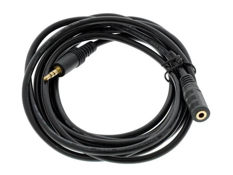 

Аудио кабель удлинитель Jack 3.5mm 5м, Черный