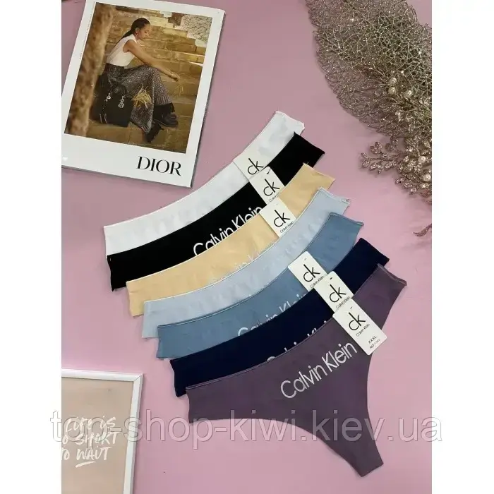 

Женские трусики, бесшовные стринги, Calvin Klein, Черный