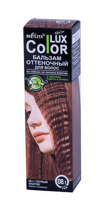 

Оттеночный бальзам для волос Bielita Color Lux 100 мл Тон 08.1 - Теплый каштан
