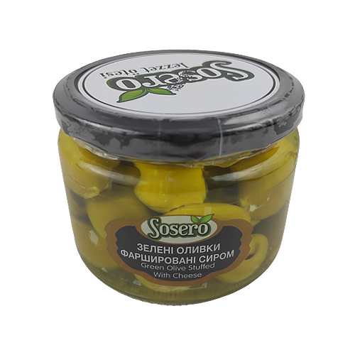 

Оливки Сосеро фаршировані сиром Sosero 290ml 12шт/ящ (Код : 00-00003374)